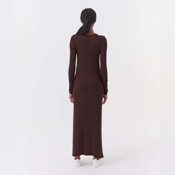ATM Anthony Thomas Melillo - Modal Rib Long Sleeve Maxi Dress - Chocolate - Picture 2 of 4